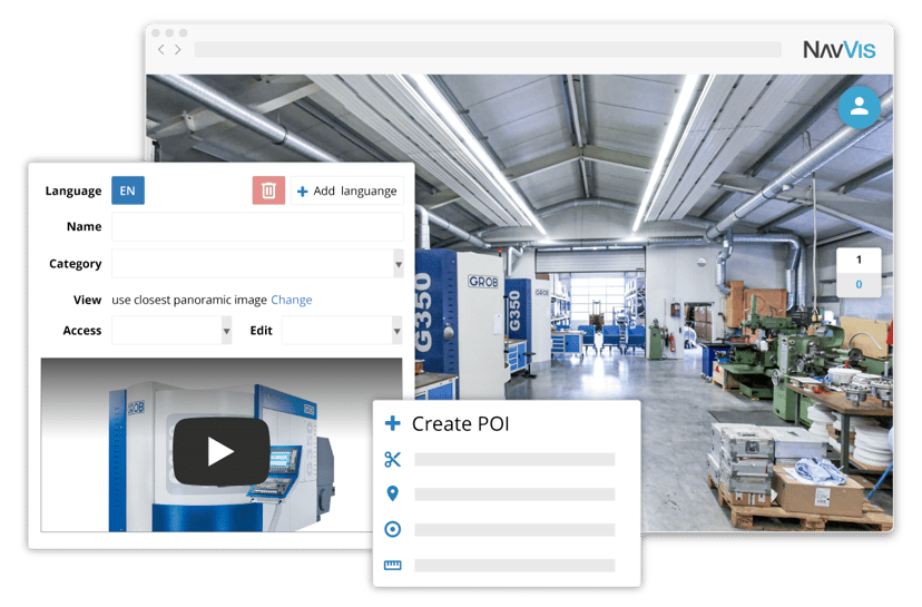 高级用户可以管理NavVis IndoorViewer 中 POI 的用户和访问权限，或上传自定义类别和语言。